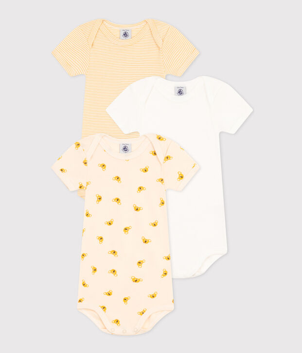 Set van 3 katoenen body's met korte mouwen en koalaprint voor baby's multicouleur