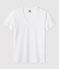 DE STRAIGHT-FIT, T-shirt voor dames met V-hals in katoen wit ECUME