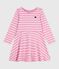Robe enfant manches longues en coton rose BOUDOIR/ MILK
