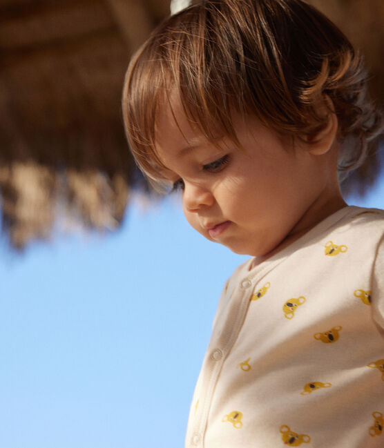 Korte playsuit met koala's van katoen voor baby's wit AVALANCHE/ MULTICO