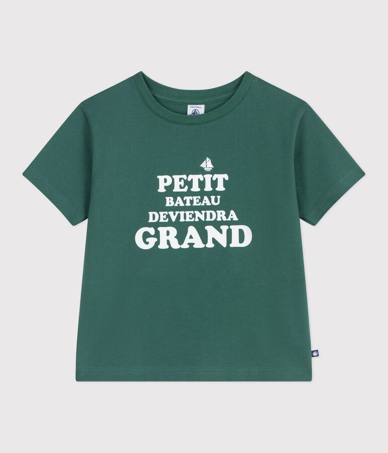 T-shirt met korte mouwen en print voor kinderen groen