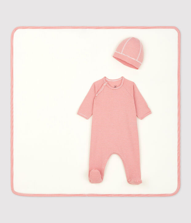 Driedelige set in biokatoen voor baby's multicouleur