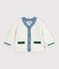 Cardigan b&eacute;b&eacute; en tricot laine et coton &agrave; d&eacute;tails contrast&eacute;s blanc/multicouleur