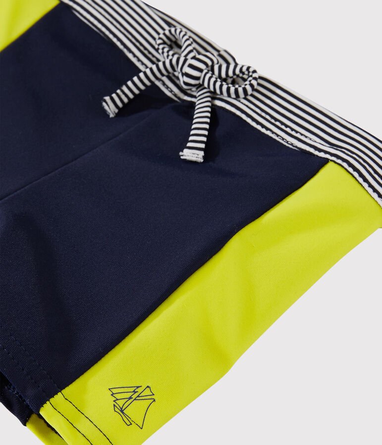Milieuvriendelijk zwemshort babyjongen blauw/geel