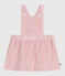 Robe bébé en velours côtelé brodé de fleurs à la ceinture rose JOLI