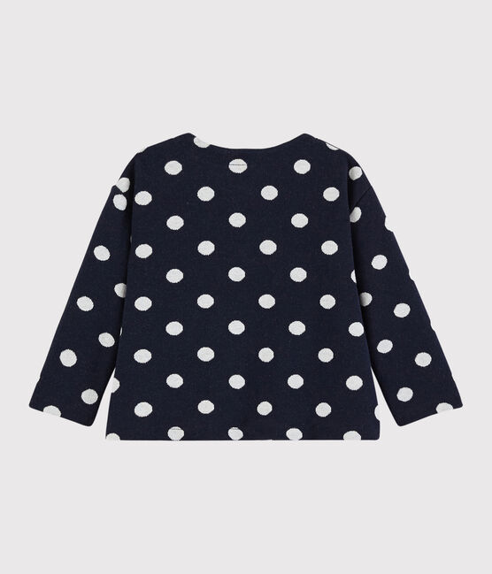 Cardigan babymeisje met stippen blauw SMOKING/wit MARSHMALLOW