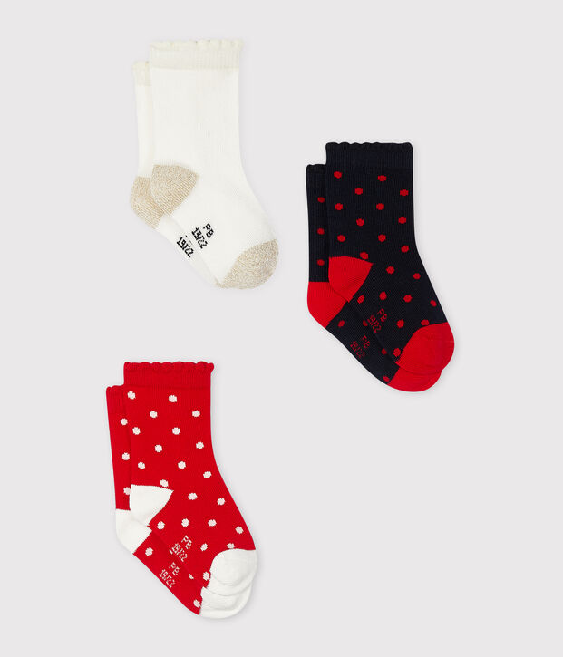 Set van 3 paar sokken voor baby meisje multicouleur