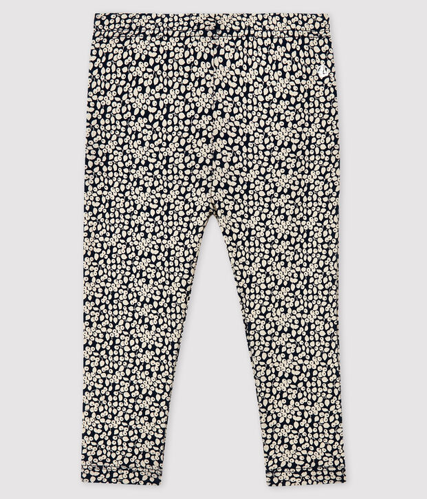Legging met print babymeisje blauw/wit