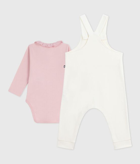 Ensemble salopette bébé en coton uni et détails raffinés MILK/ JOLI