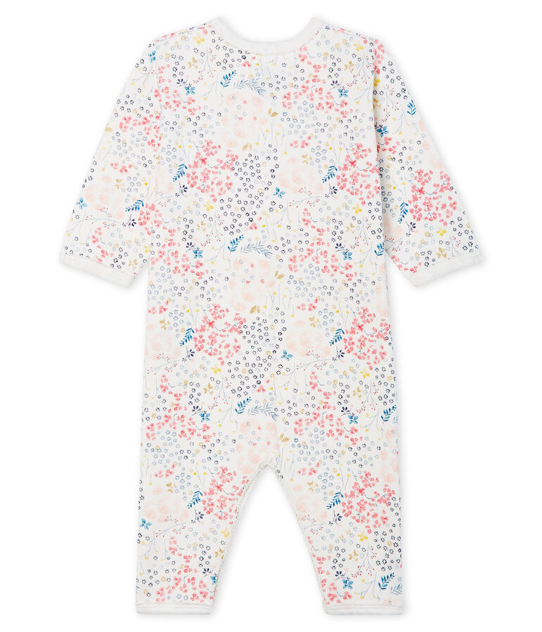 Dors bien sans pieds b&eacute;b&eacute; ouatin&eacute; en coton blanc/rose/multicouleur