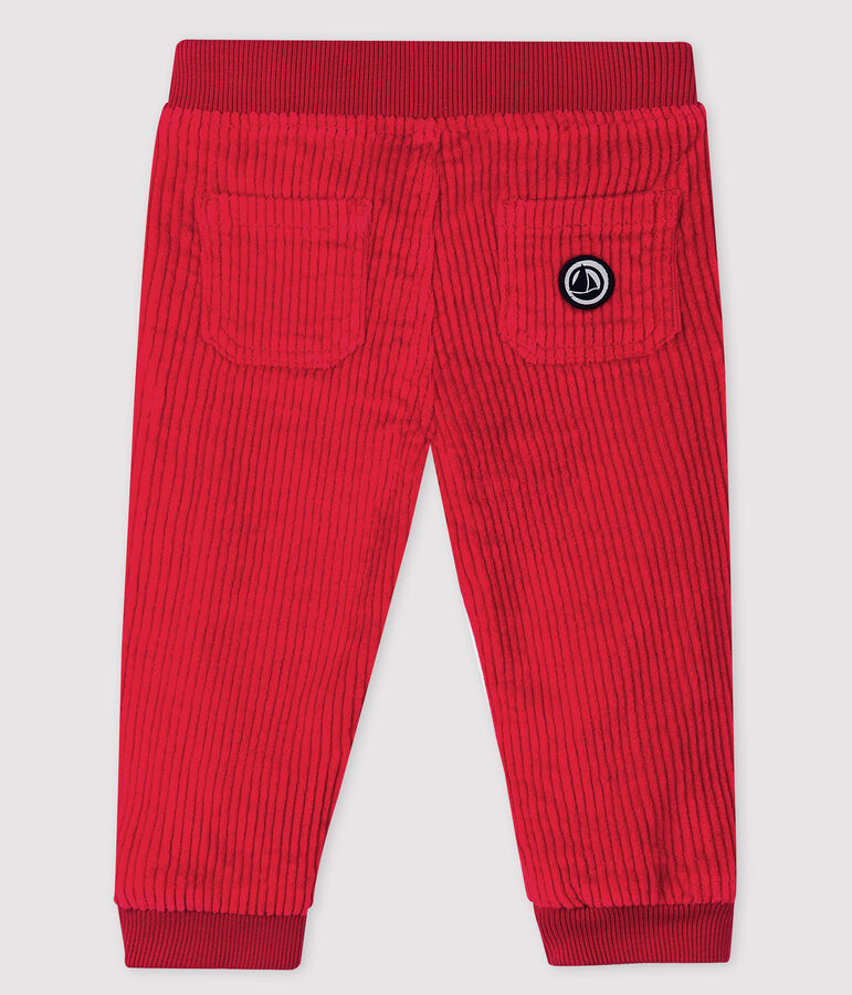 Pantalon b&eacute;b&eacute; gar&ccedil;on en velours rouge