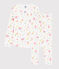 Pyjama imprimé fruits d'été petite fille en coton biologique blanc MARSHMALLOW/blanc MULTICO