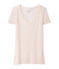 T-shirt met korte mouwen en V-hals vrouwen roze FLEUR