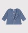 Cardigan b&eacute;b&eacute; tricot point mousse en coton uni blauw