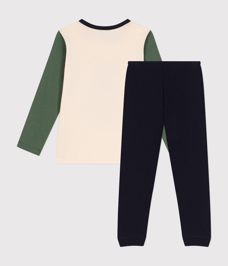 Pyjama uni en coton enfant bleu SMOKING/blanc MULTICO