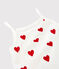 Katoenen dameshemd met bandjes wit MARSHMALLOW/rood TERKUIT