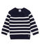 Pull laine et coton rayure bébé garçon bleu SMOKING/blanc MARSHMALLOW