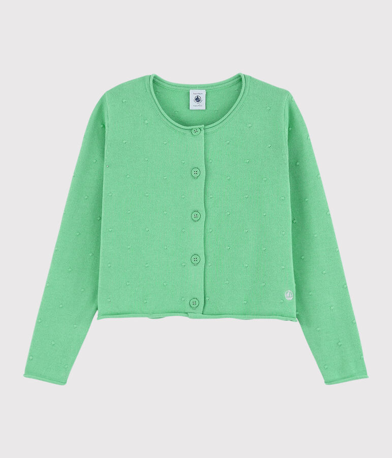 Katoenen cardigan voor meisjes groen