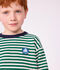 Katoenen T-shirt met lange mouwen en strepen voor kinderen groen/beige/groen