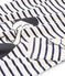 Tee shirt marinière femme beige COQUILLE/bleu SMOKING