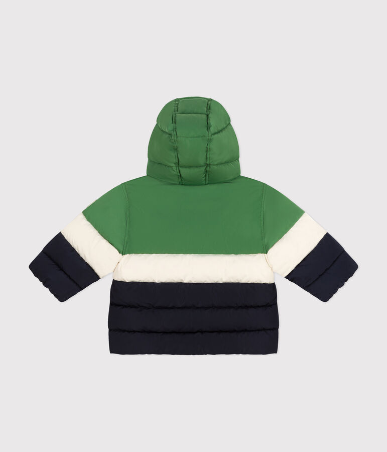 Doudoune colorblock avec capuche b&eacute;b&eacute; vert/multicouleur