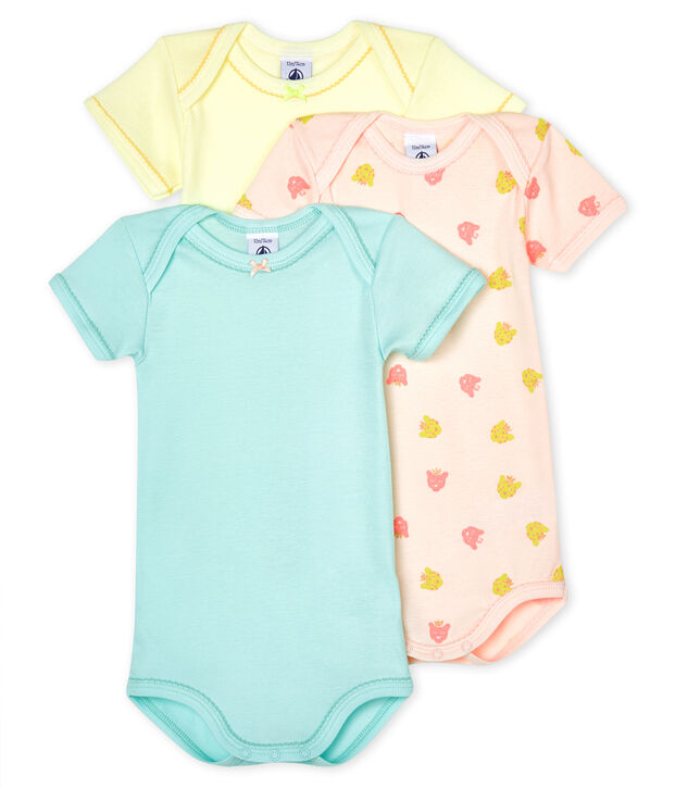 Set van 3 rompertjes panter met korte mouwen voor baby meisjes multicouleur