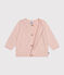 Gebreide babycardigan van ajourkatoen roze SALINE