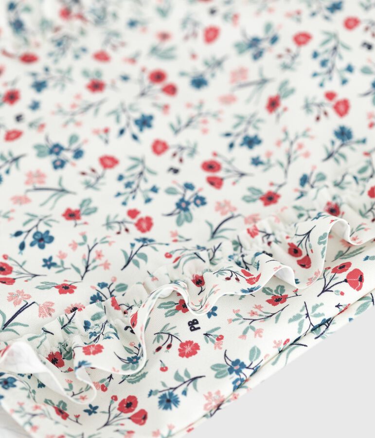 Eendelig babyzwempakje met ruches en bloemenprint wit/multicouleur