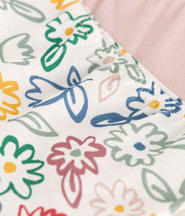 Lot de 2 shorties fleur en coton enfant multicouleur