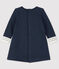 Robe manches longue bébé fille bleu SMOKING/blanc MARSHMALLOW