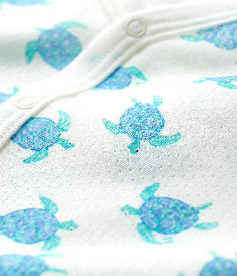 Schildpadden playsuit van ultralicht katoen wit/multicouleur