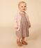 Gebreide babycardigan van ajourkatoen roze SALINE