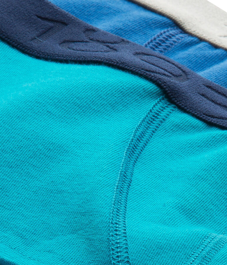 Set van twee effen jongensboxershorts in stretchjersey set .