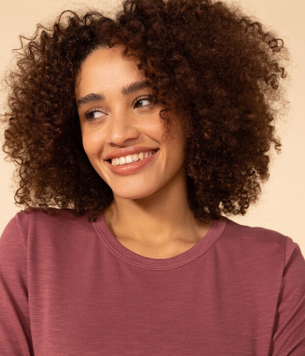 LE DROIT, katoenen T-shirt voor dames met ronde hals bruin