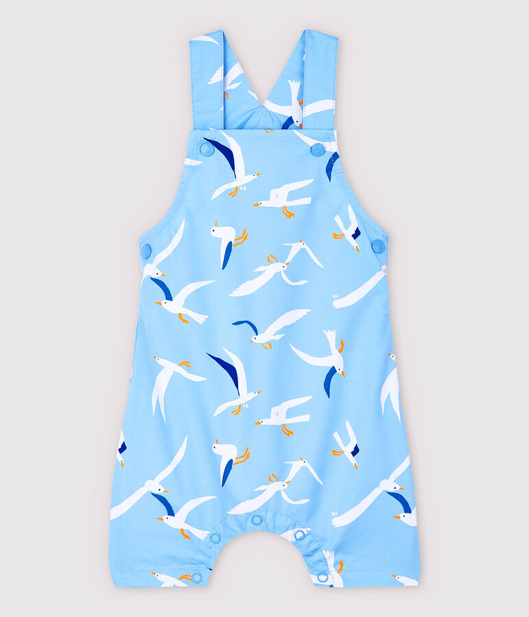 Korte tuinbroek van keperstof voor jongens blauw/multicouleur