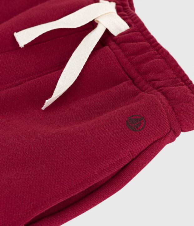 Pantalon de jogging enfant en coton uni rouge