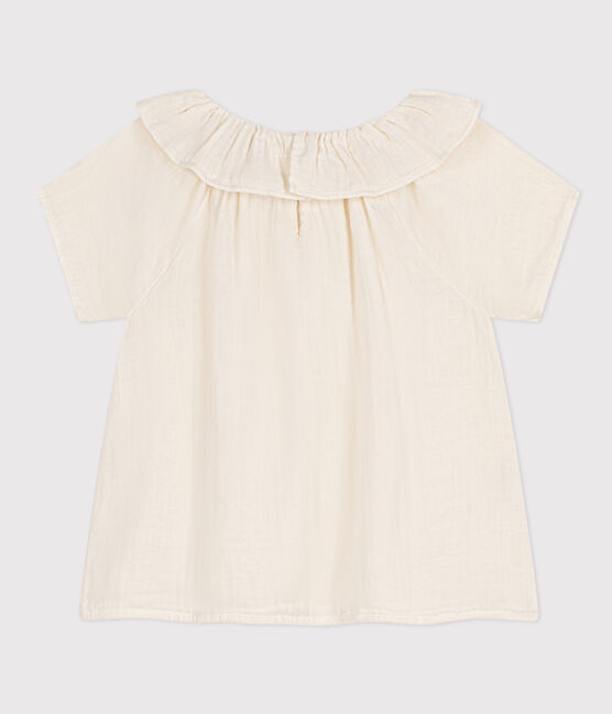 Blouse en gaze de coton enfant fille blanc MARSHMALLOW