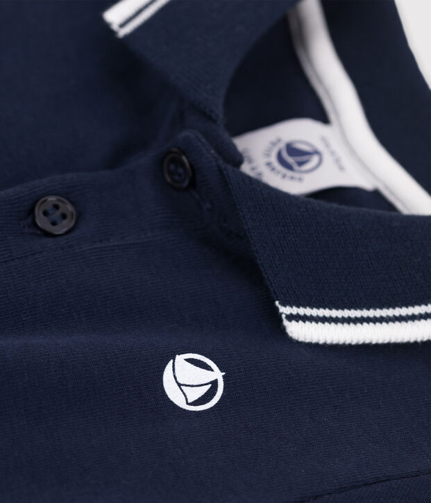 Polo manches courtes b&eacute;b&eacute; gar&ccedil;on bleu marine