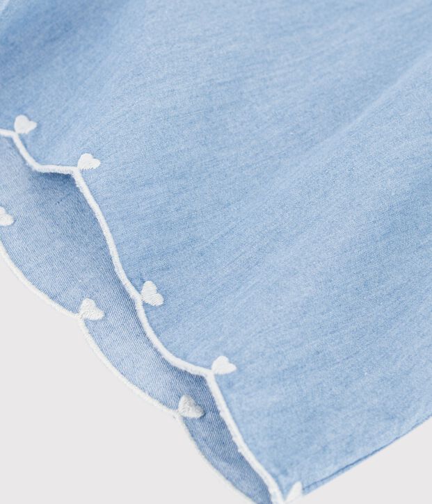Effen katoenen short voor kinderen blauw