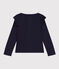 T-shirt met lange mouwen uit katoen voor meisjes blauw SMOKING