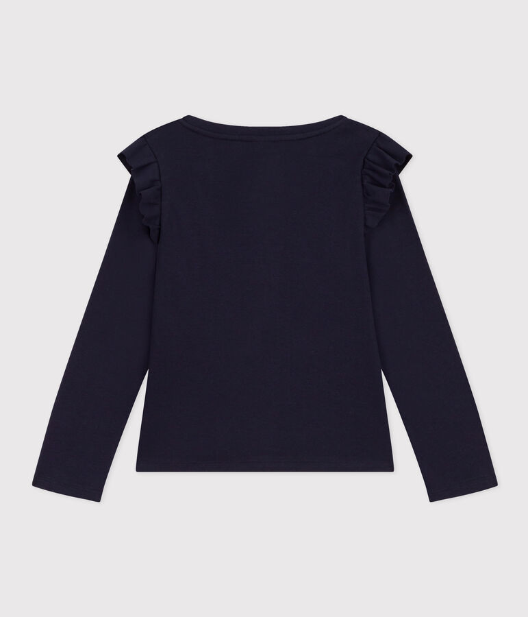 T-shirt met lange mouwen uit katoen voor meisjes blauw