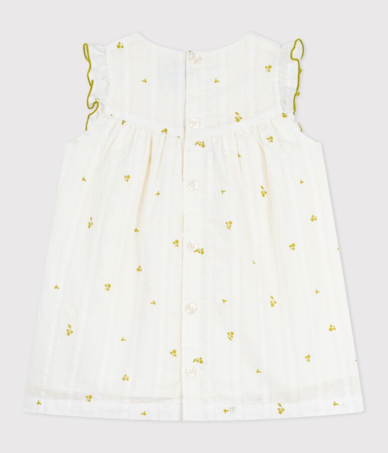 Katoenen jurkje zonder mouwen met bloemenprint voor baby's groen/groen