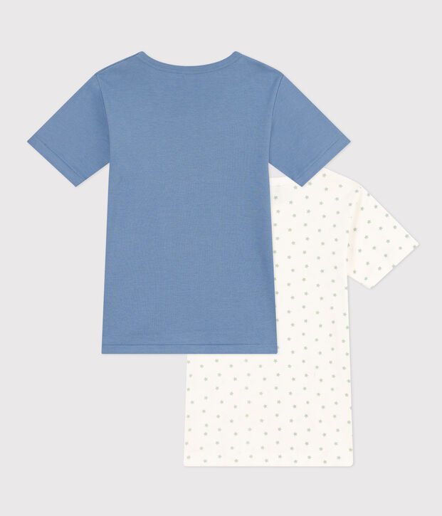 Setje met 2 katoenen T-shirts met korte mouw en sterretje voor kinderen multicouleur
