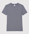 Tijdloos dames-T-shirt met ronde hals in biokatoen blauw SMOKING/wit MARSHMALLOW