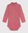 Body manches longues col roulé en coton bébé rose ROSEWOOD