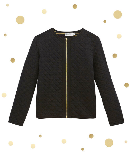 Cardigan femme matelassé noir NOIR/jaune DORE
