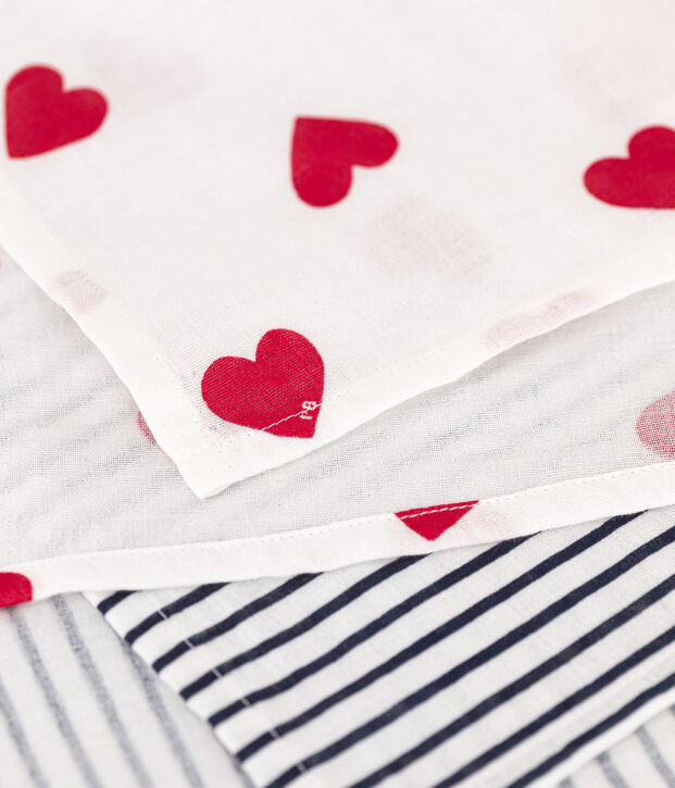 SETJE MET 2 LUIERDOEKEN VAN LUCHTIG KATOEN VOOR BABY'S multicouleur