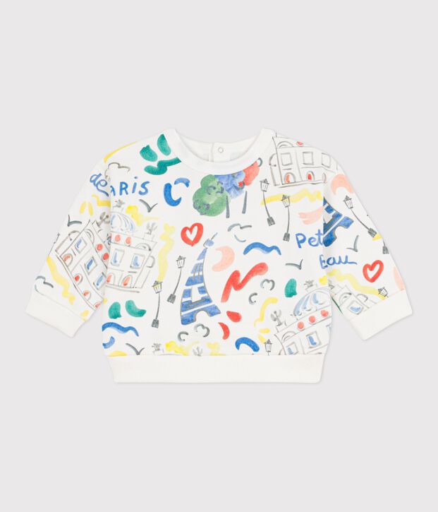 Katoenen sweatshirt met Op&eacute;ra van Parijs-print voor baby's wit/multicouleur