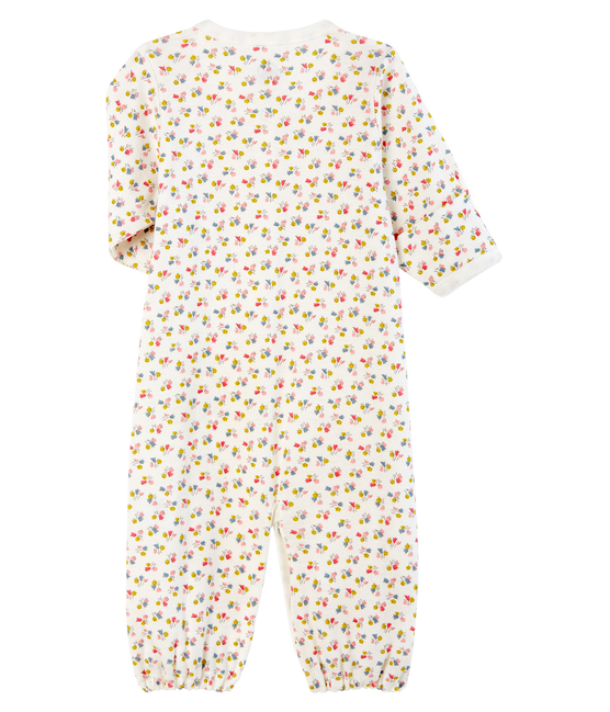 Combisac bébé en côte blanc MARSHMALLOW/blanc MULTICO