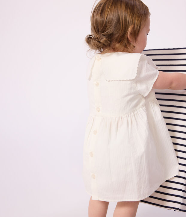 Robe b&eacute;b&eacute; en coton manches courtes et son bloomer blanc